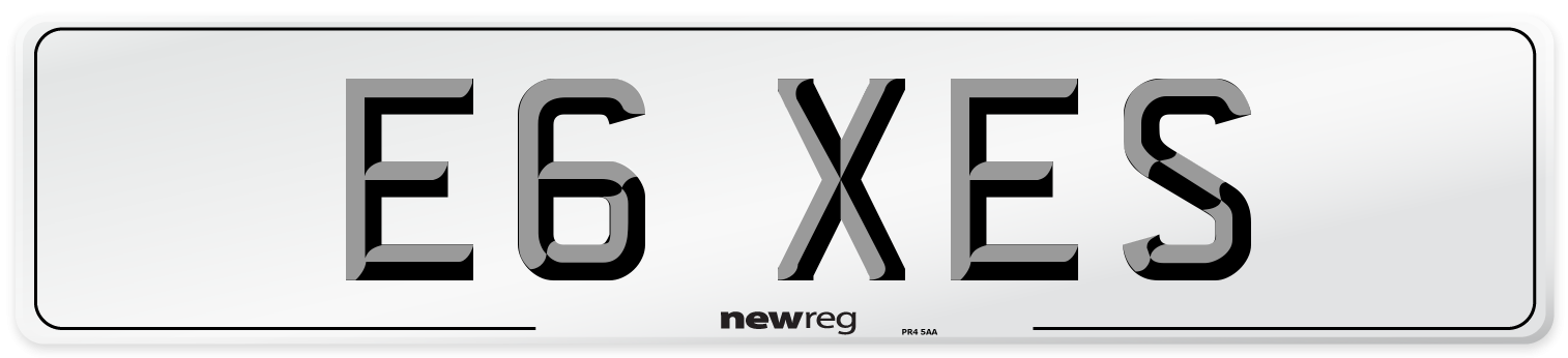 E6 XES Number Plate from New Reg
